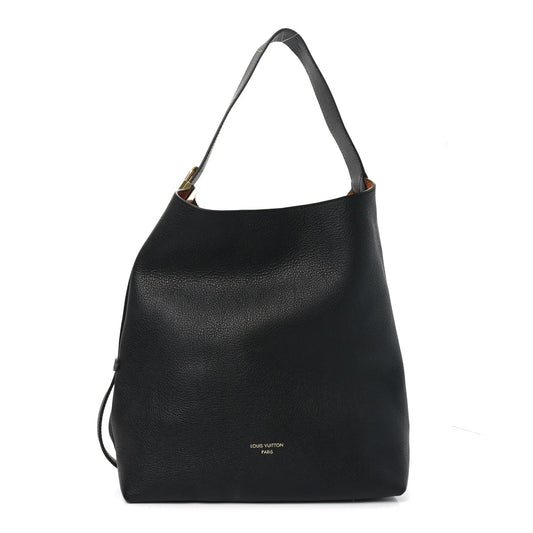 Grained Calfskin Low Key Hobo MM Black