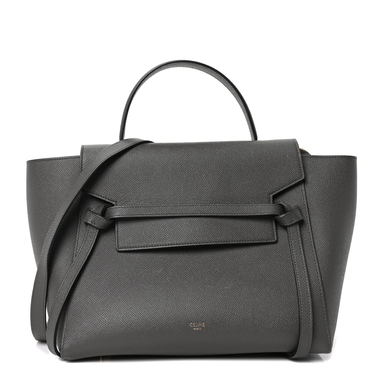 Grained Calfskin Mini Belt Bag Grey