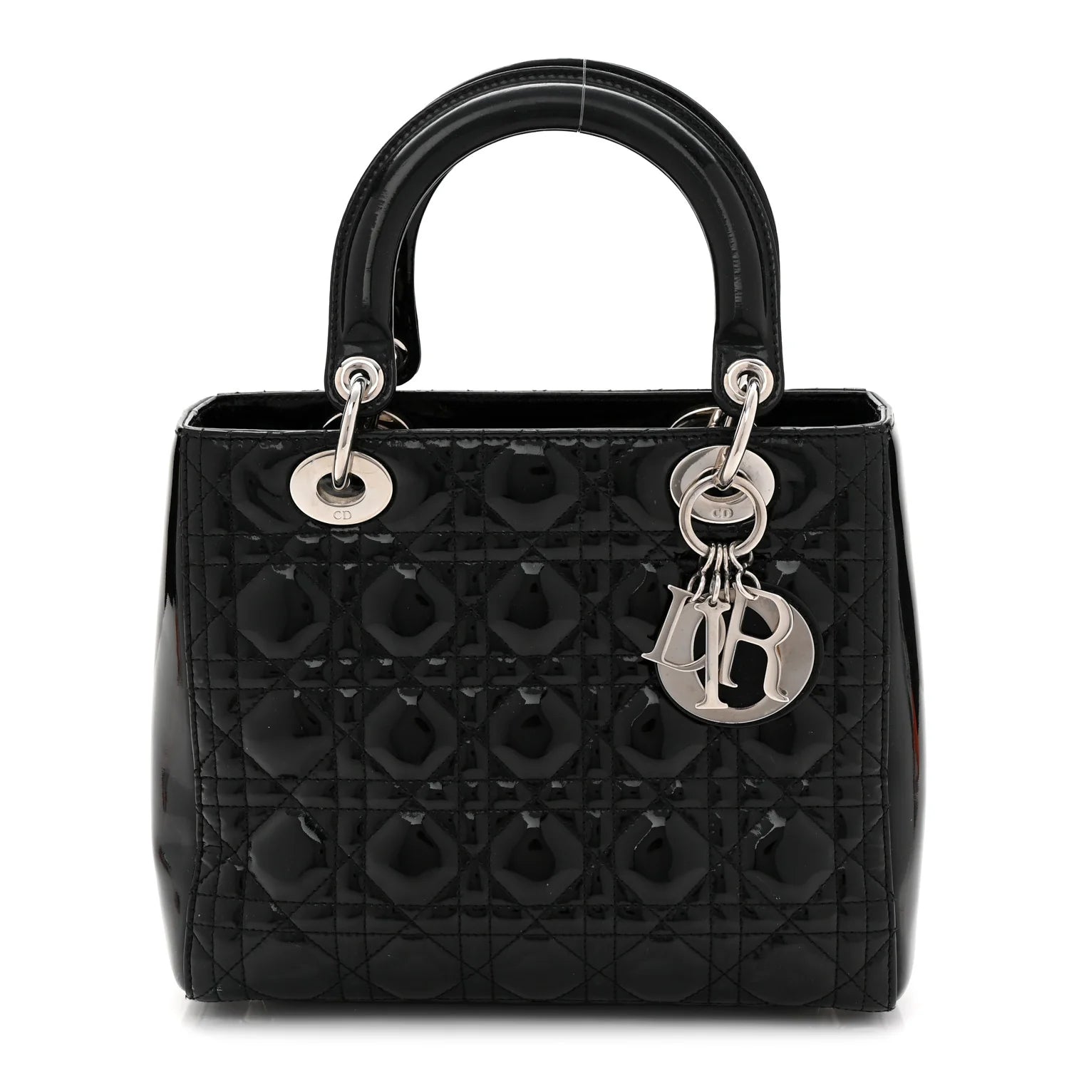 Patent Cannage Medium Lady Dior Black