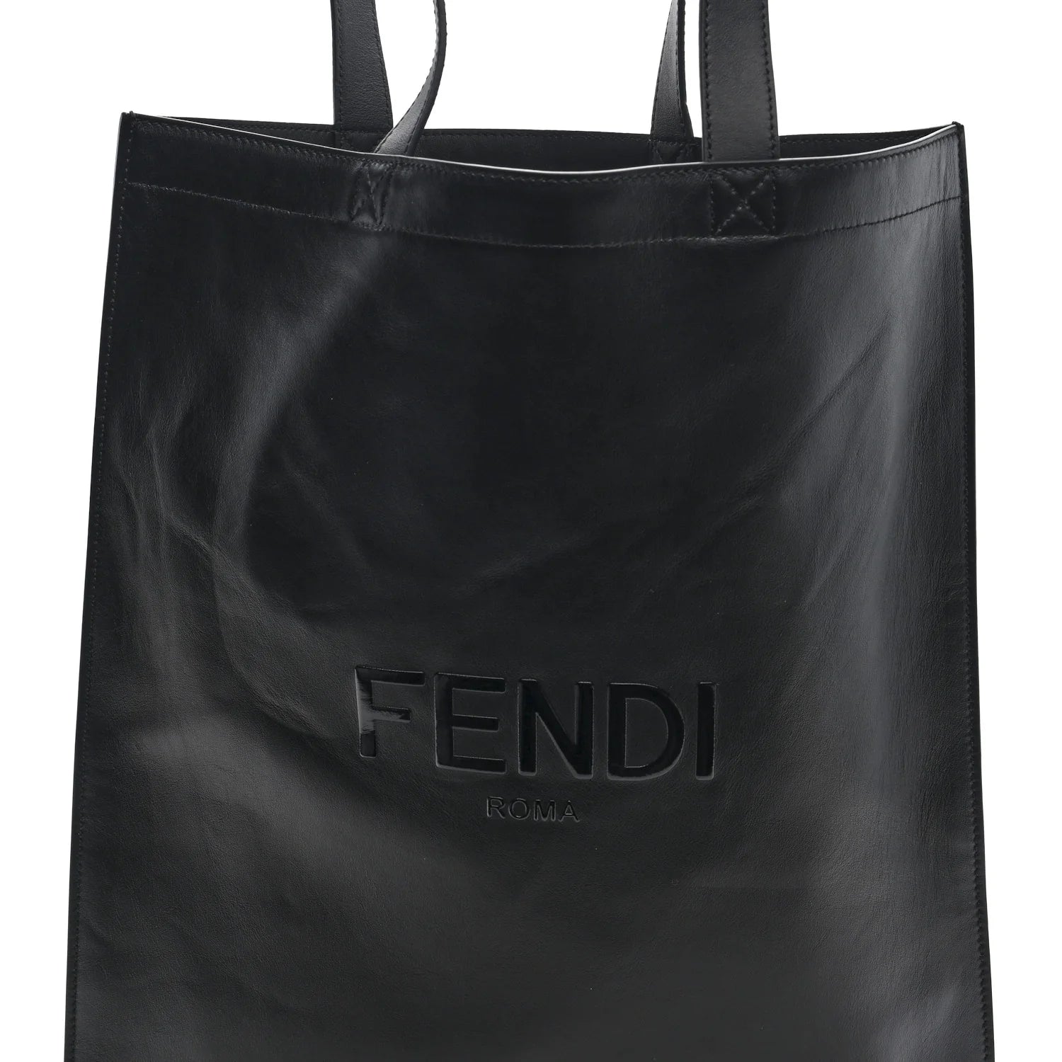 Vitello Grace Light Logo  Pack Flat Shopping Tote Black