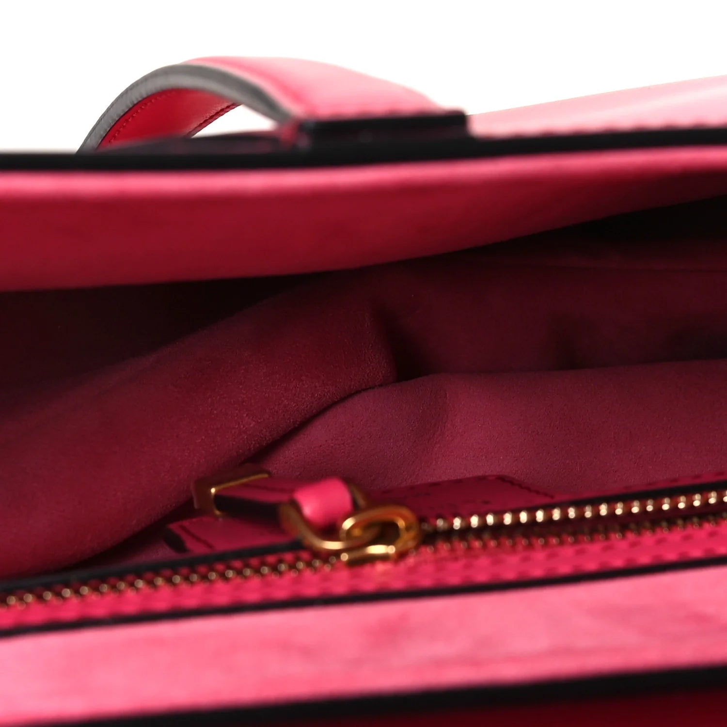 Supple Calfskin Saddle Bag with Strap Passion Pink