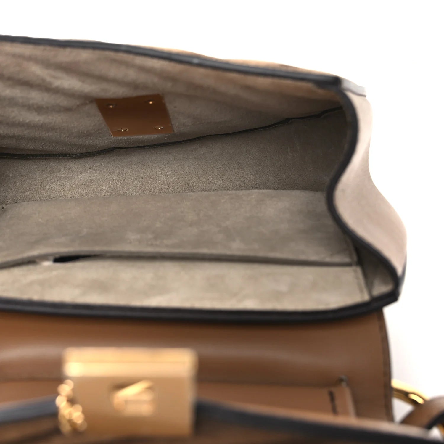 Suede Calfskin Quilted Drew Bijou Shoulder Bag Nut