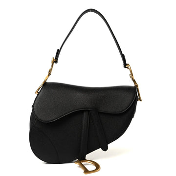 Grained Calfskin Saddle Bag Black