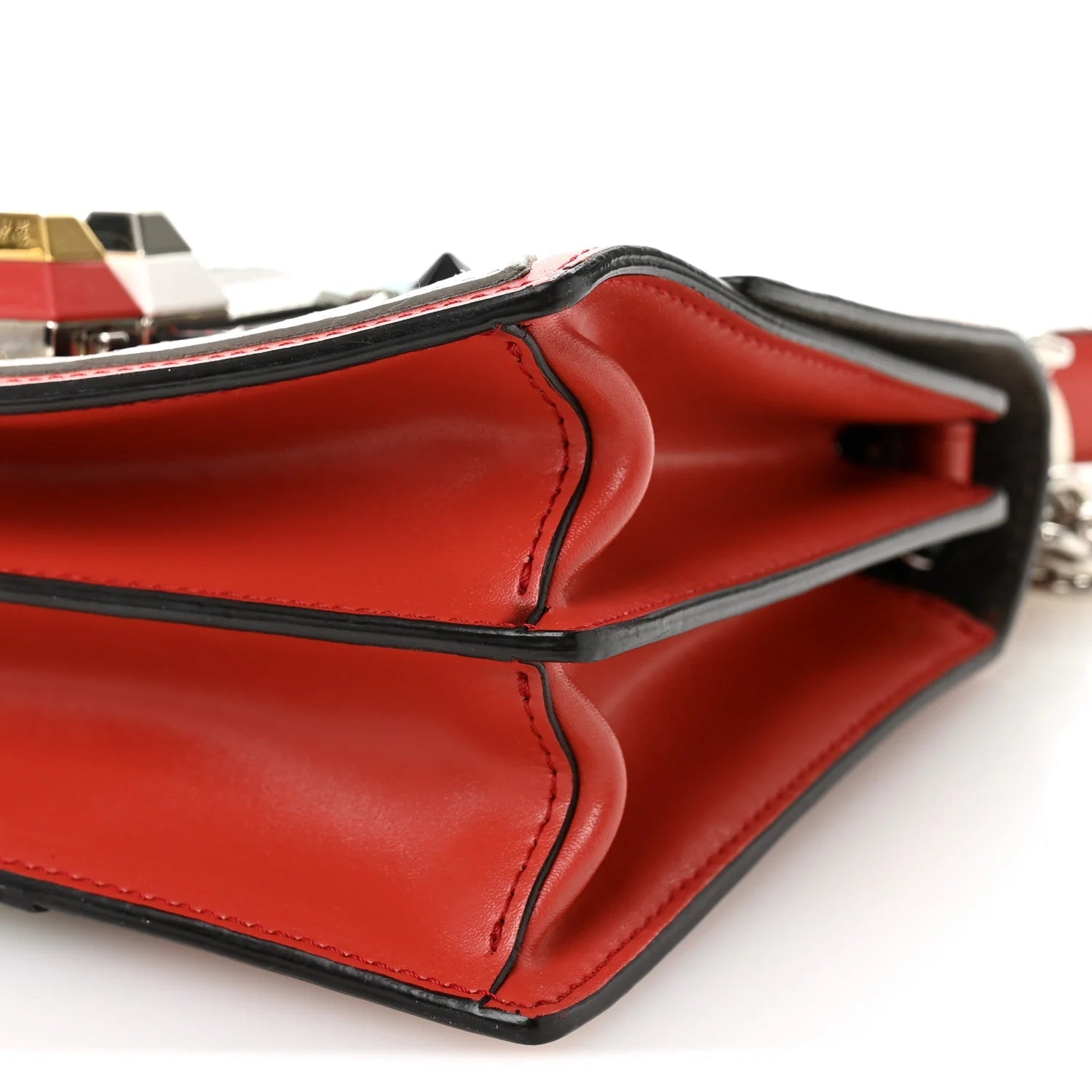 Vitello Liberty Lucido Catalan Mirror Hypnoteyes Studded Small Kan I Shoulder Bag Bloody Mary Carbone Multicolor