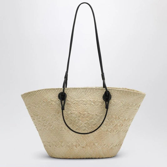 MEDIUM ANAGRAM BASKET BAG in NATURAL/BLACK