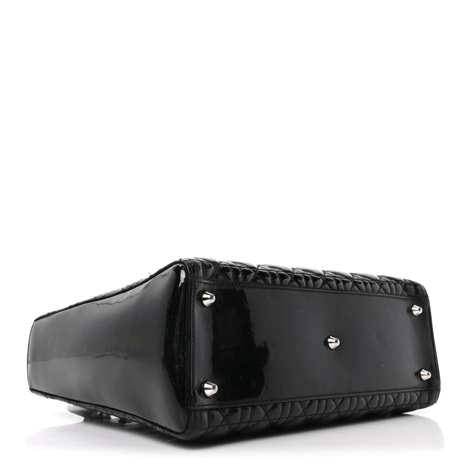 Patent Cannage Large Lady Dior Black