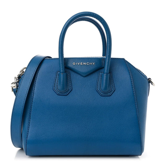 Sugar Goatskin Mini Antigona Persian Blue