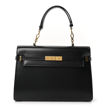 Smooth Calfskin Manhattan Top Handle Black