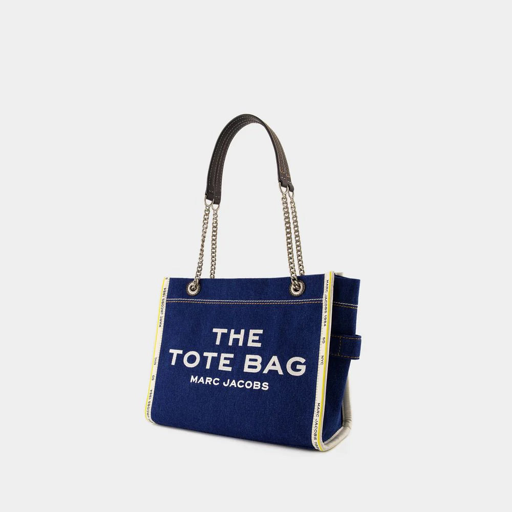 TOTE the MEDIUM DENIM LIVE WHITE LOGOS