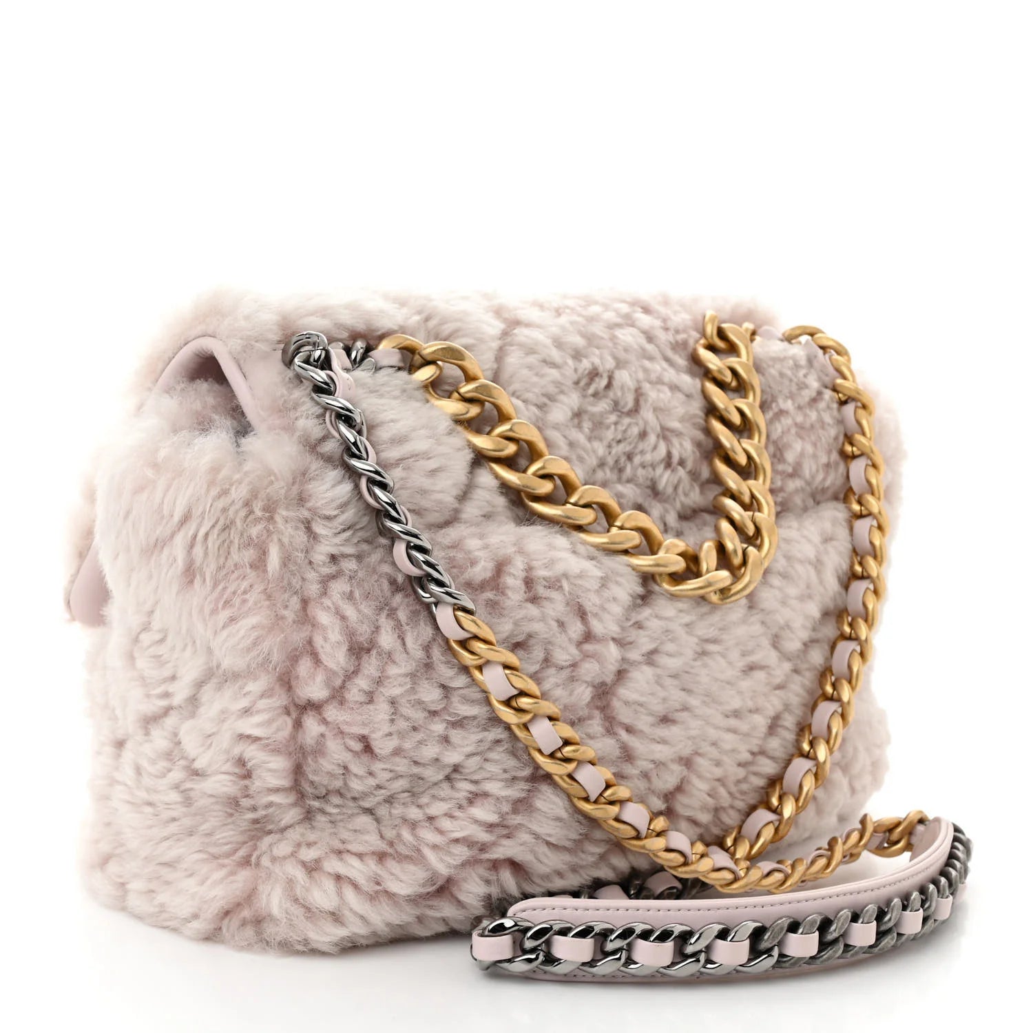 Shearling Sheepskin Medium  19 Flap Light Pink