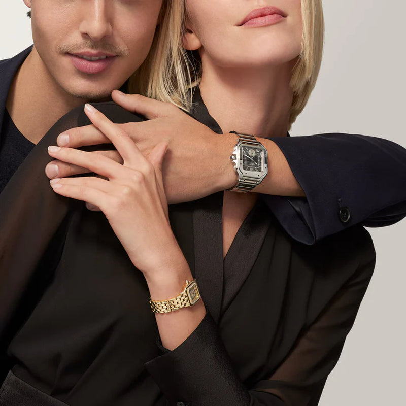 Unworn  Santos De  Dual Time, Stainless Steel, 40.2Mm, Ref# WSSA0076, Box and Papers