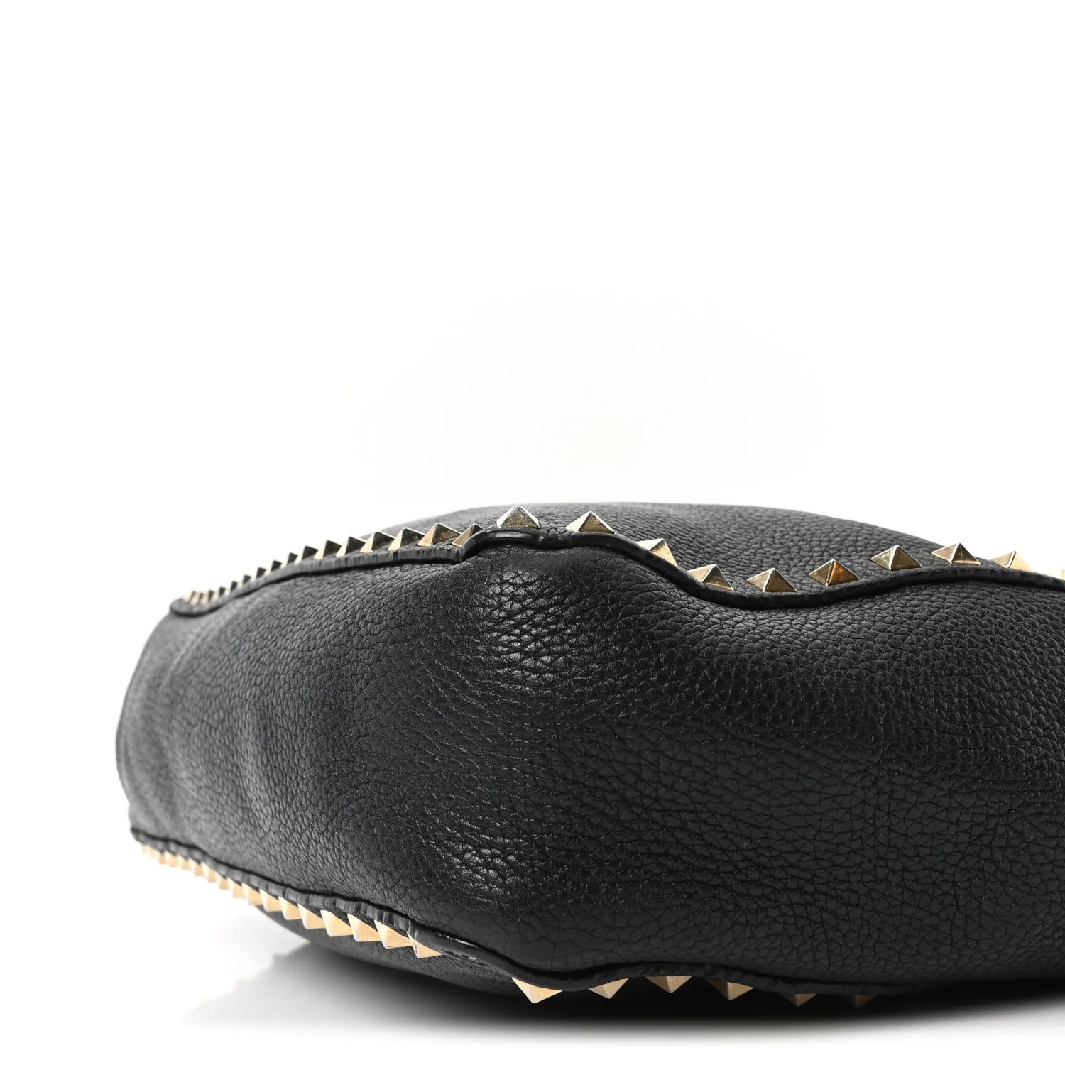 Pebbled Calfskin Rockstud Flip-Lock Messenger Bag Black