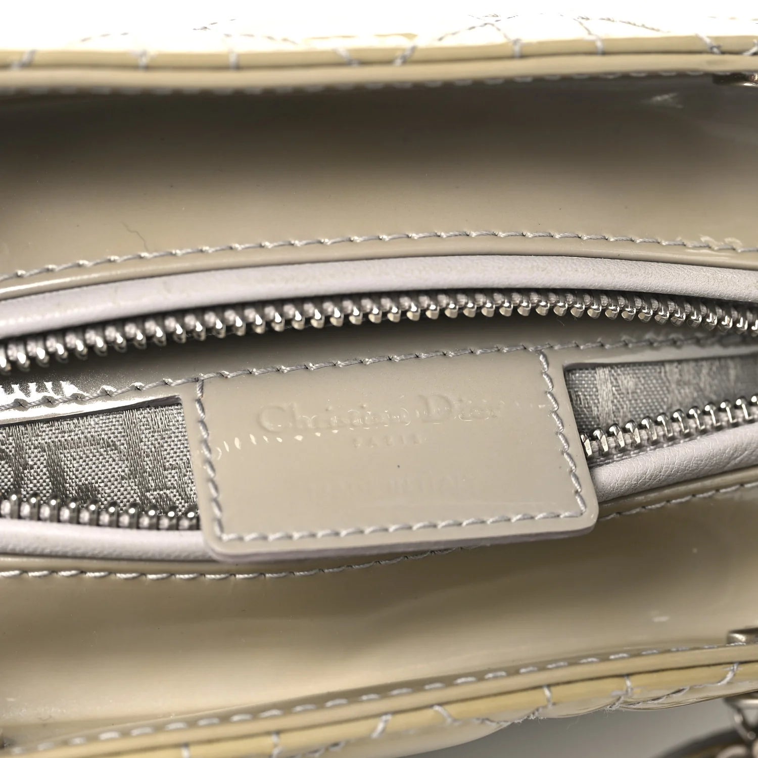 Patent Cannage Medium Lady Dior Grey