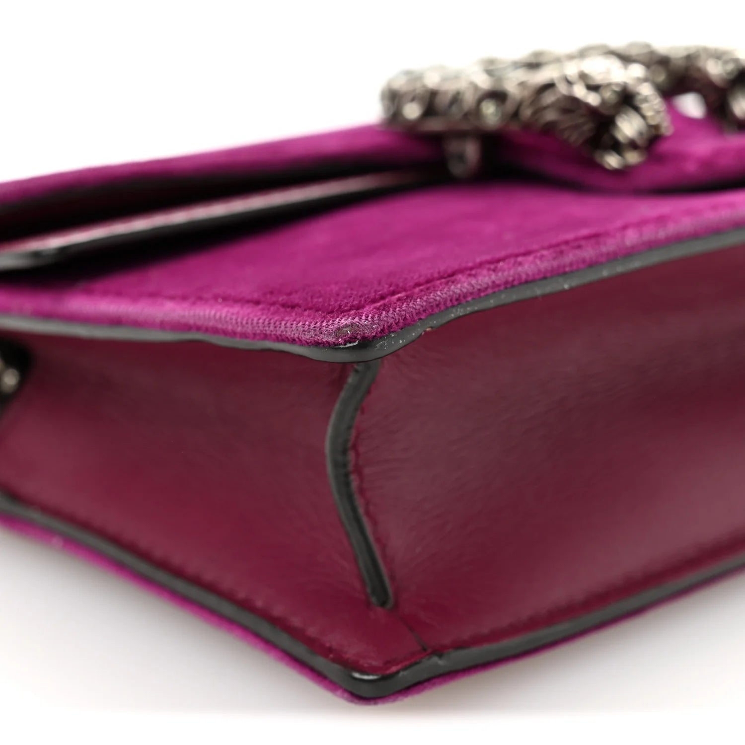 Velvet Super Mini Dionysus Shoulder Bag Fuchsia Violet Cyclamen