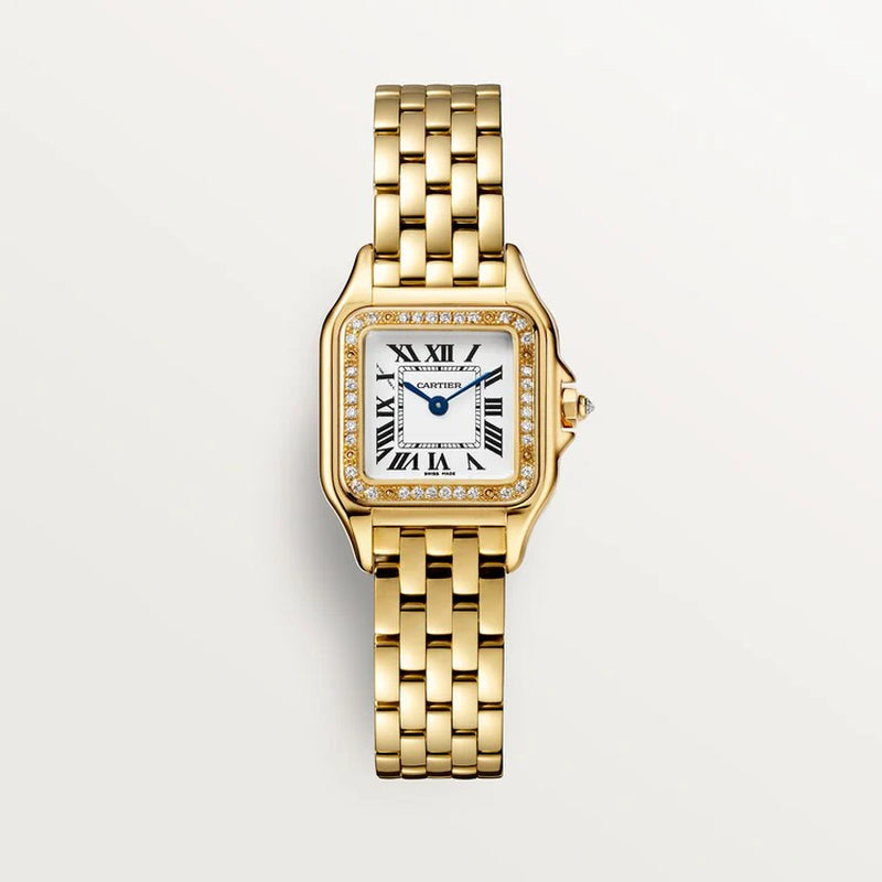 Unworn  Panthère De  Small, 18K Yellow Gold, Diamonds, 22Mm X 30Mm, Ref# WJPN0067, Box and Papers