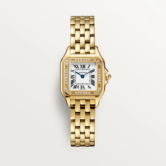 Unworn  Panthère De  Small, 18K Yellow Gold, Diamonds, 22Mm X 30Mm, Ref# WJPN0067, Box and Papers