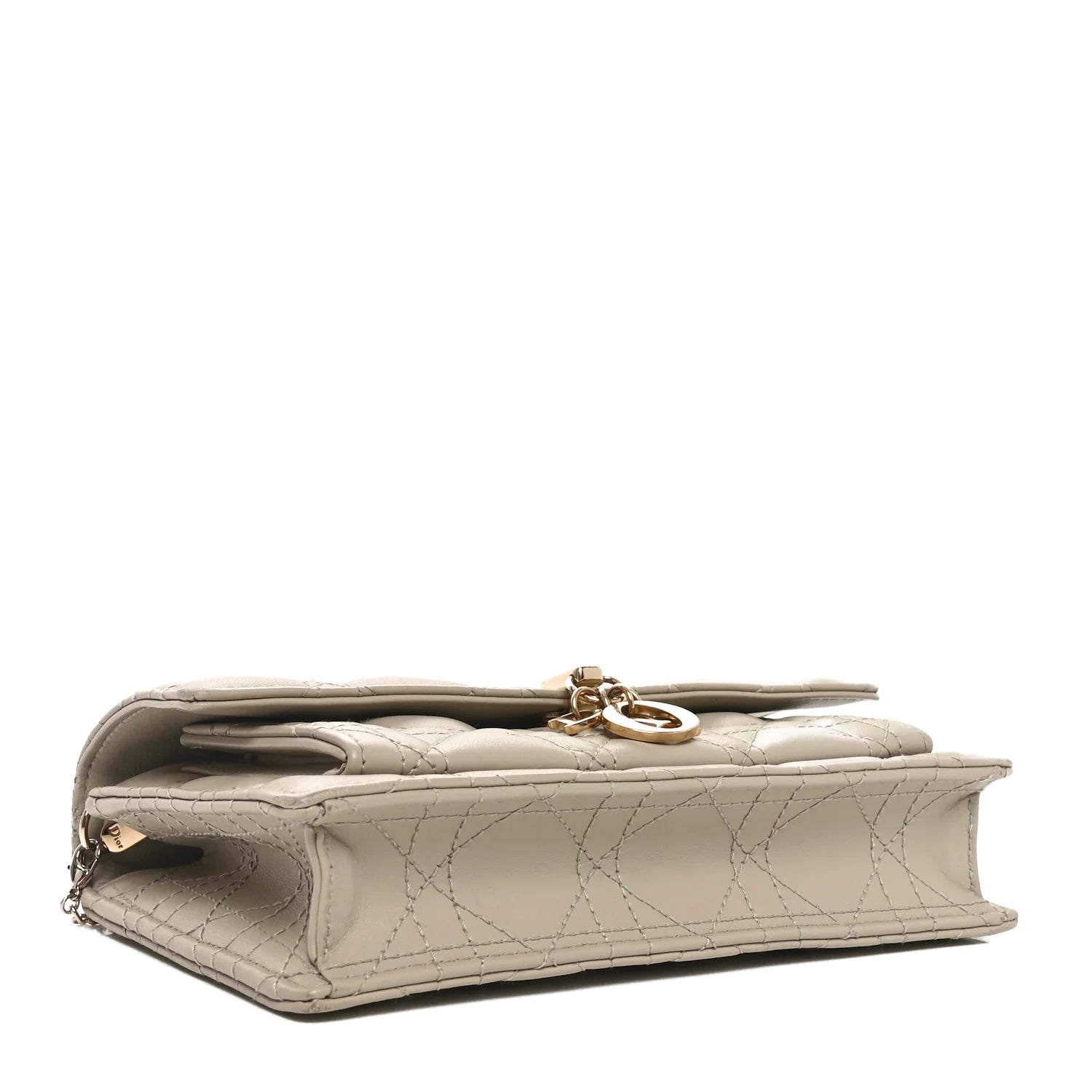 Lambskin Cannage Chain My Dior Daily Chain Pouch Beige