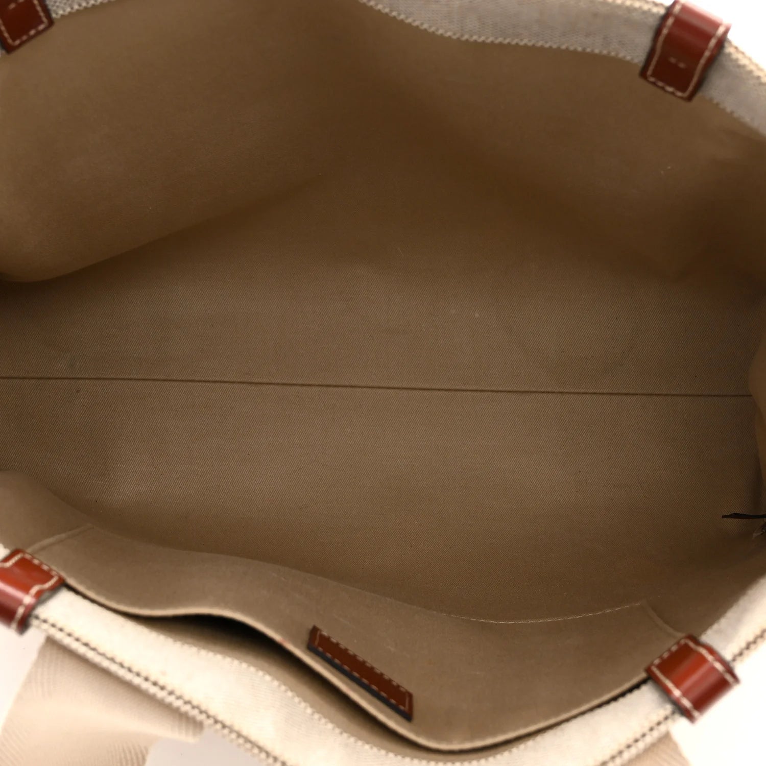 Cotton Calfskin Large Woody Ribbon Tote White Brown