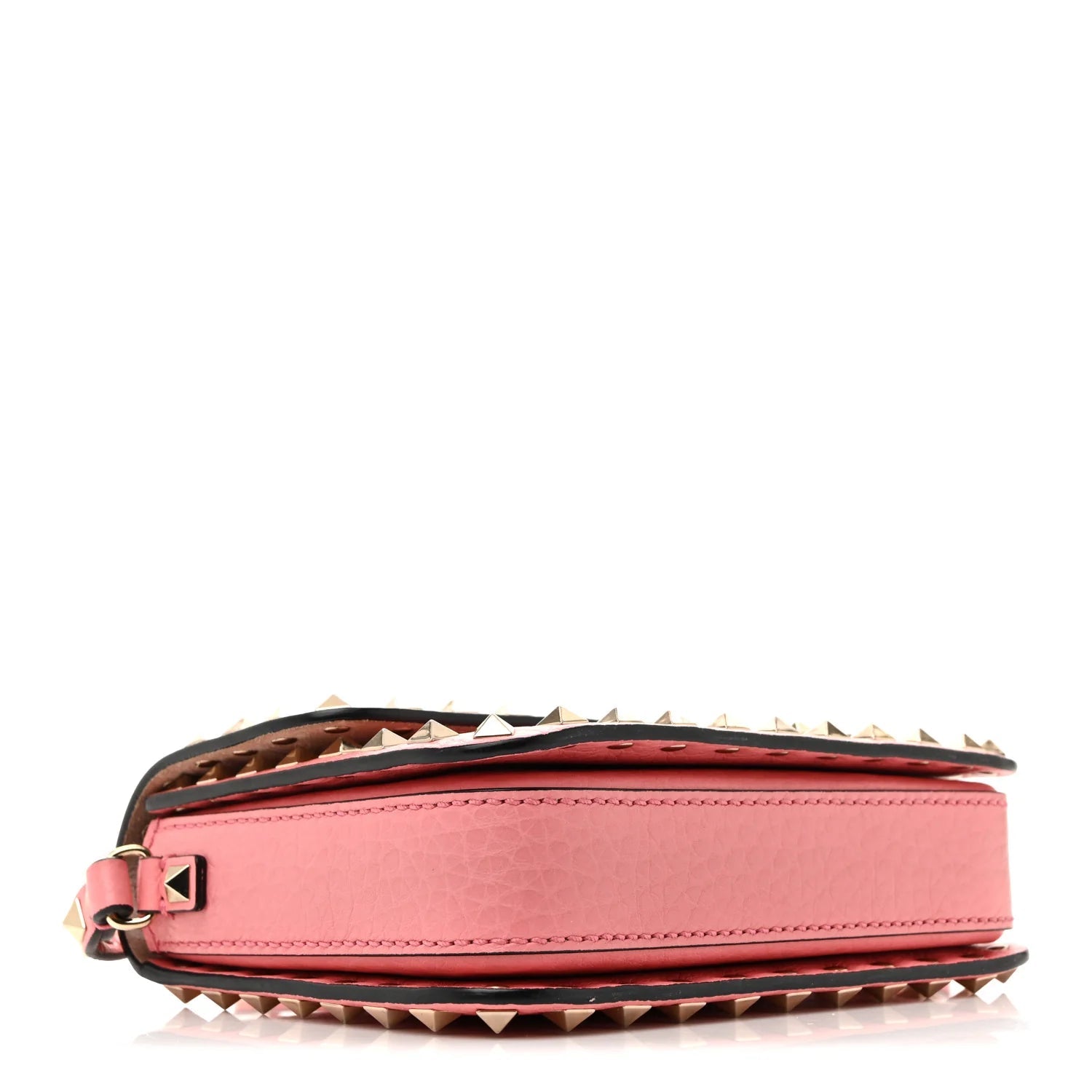 Vitello Rockstud Flap Crossbody Bag Pink