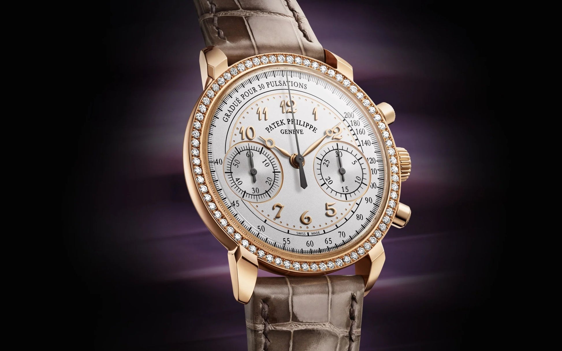 Complication, 18K Rose Gold, Ladies Chronograph 38Mm, 99 Diamonds: ~0.99 Ct., Ref# 7150/250R-001
