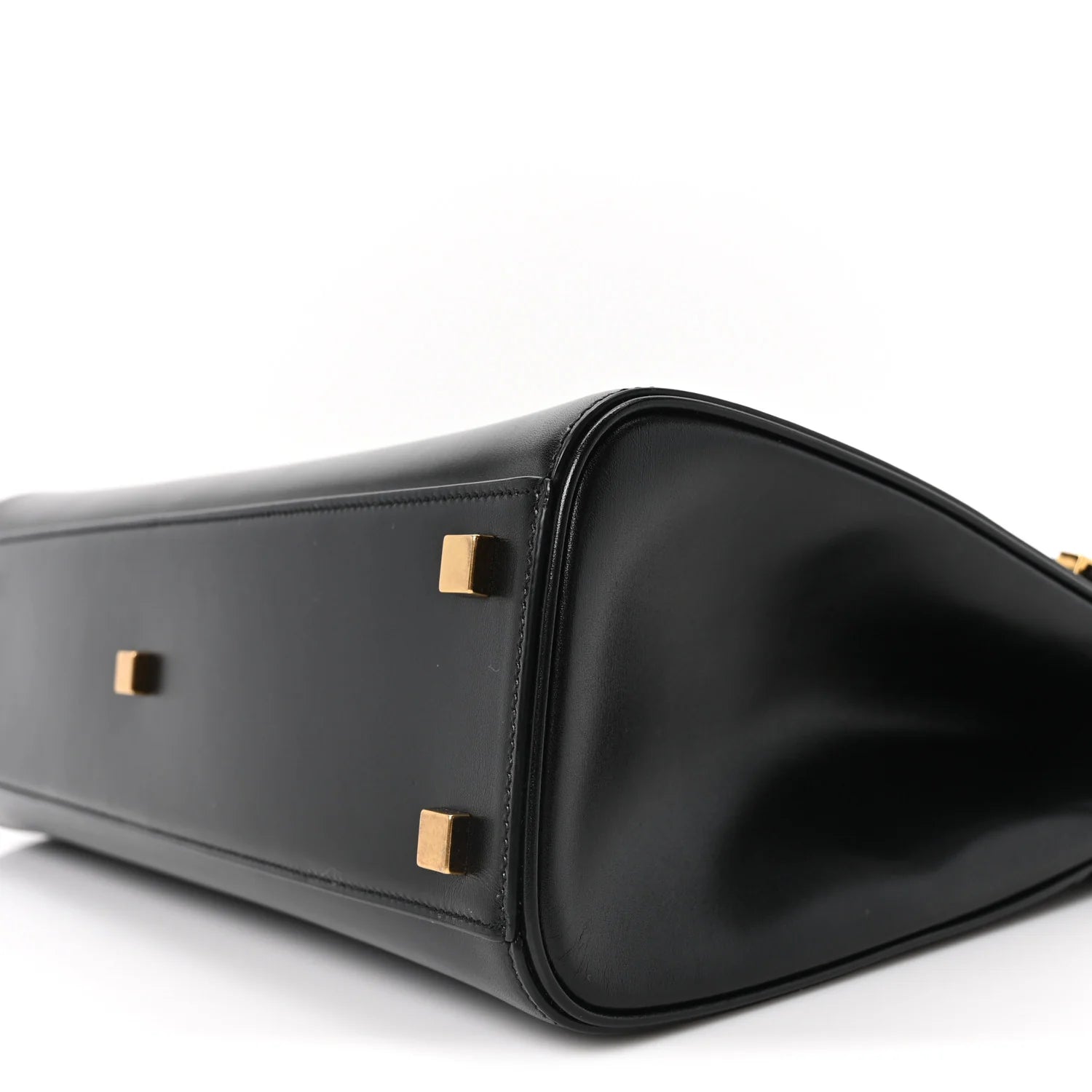 Smooth Calfskin Manhattan Top Handle Black