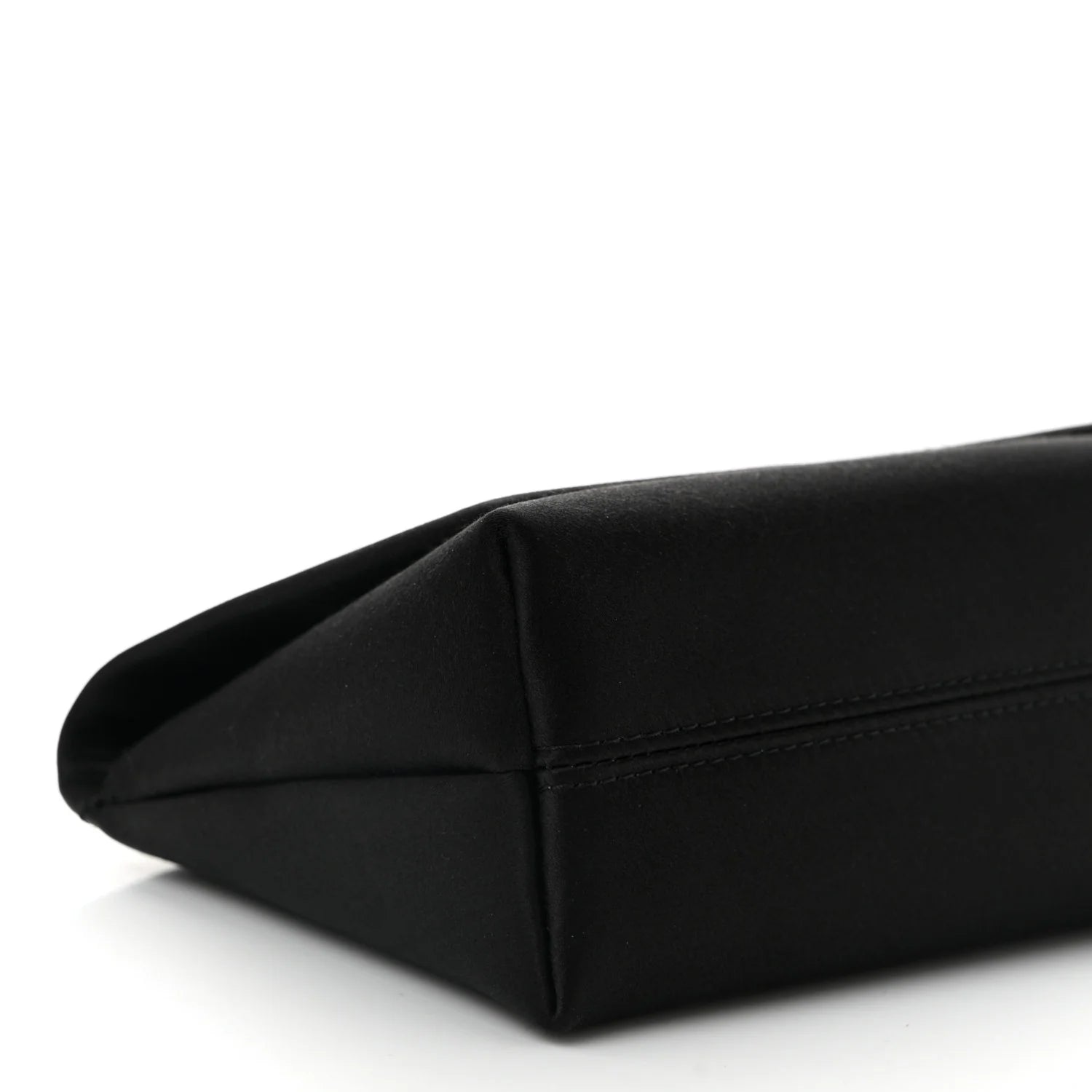 Satin Mini Label Chain Shoulder Bag Black