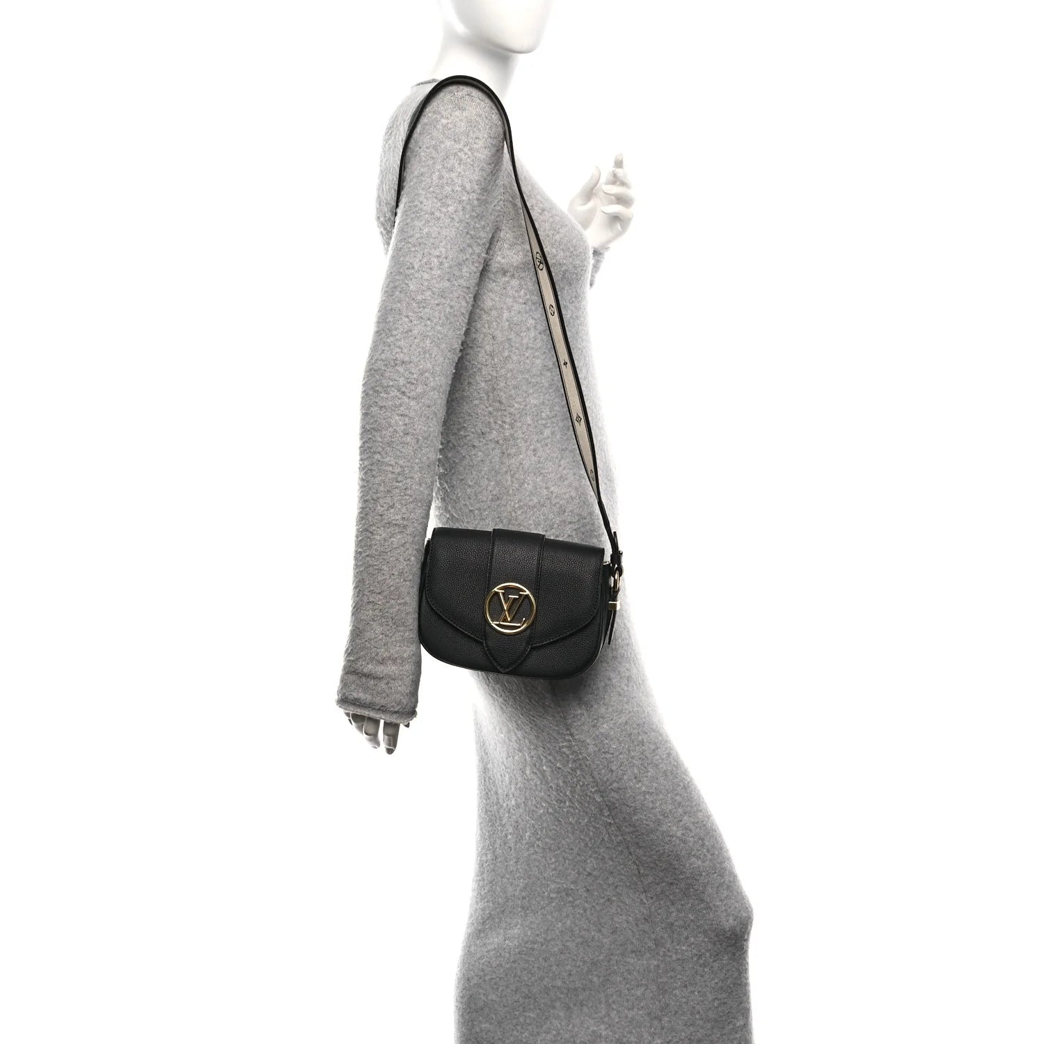 Grained Calfskin LV Pont 9 Soft PM Black