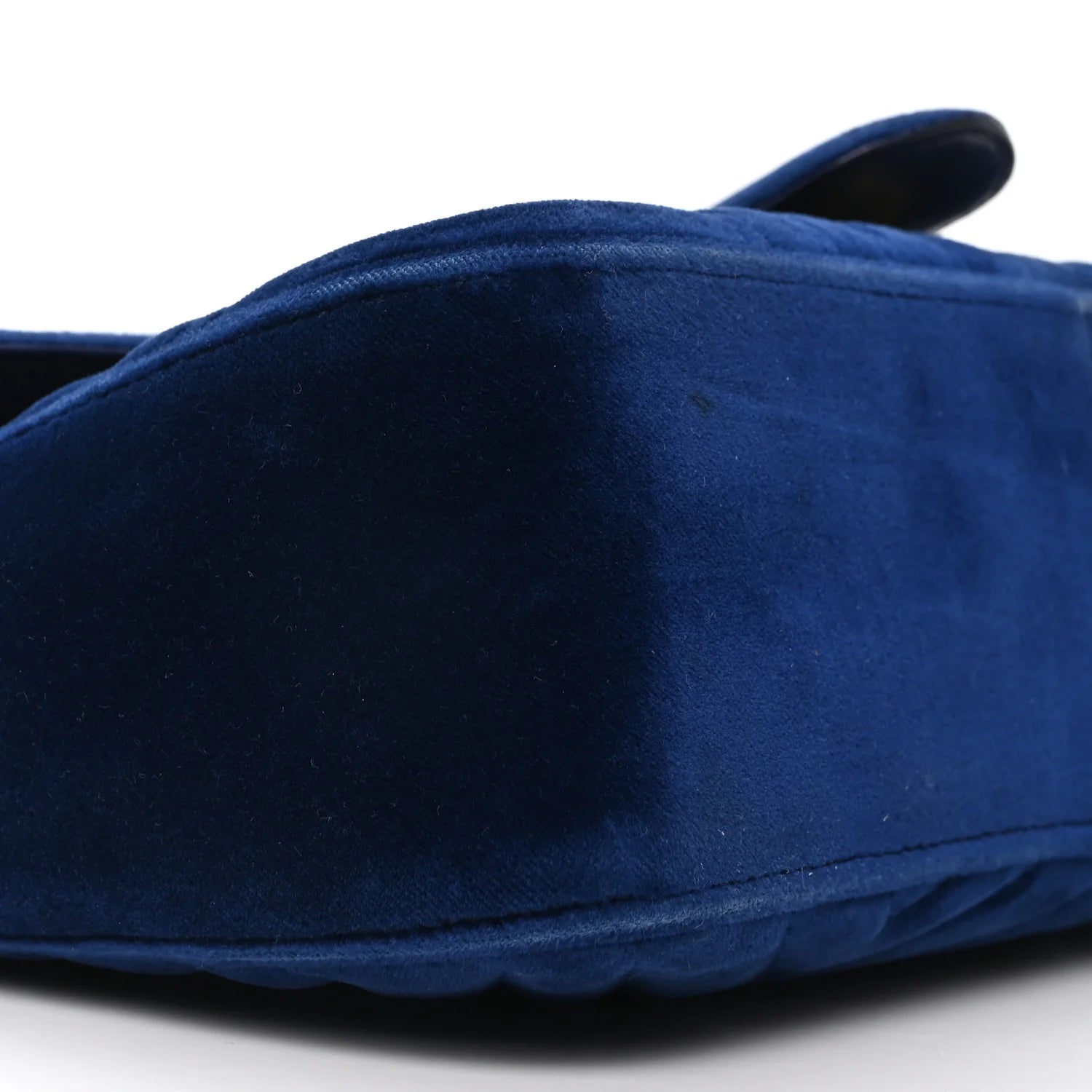 Velvet Matelasse Small GG Marmont Shoulder Bag Cobalt Blue