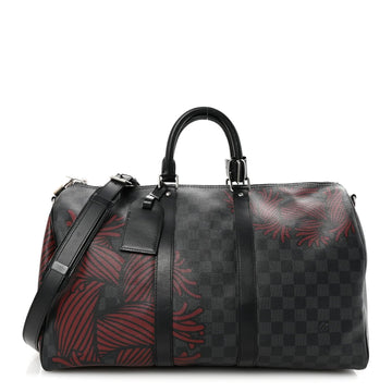 Damier Graphite Rope Keepall Bandouliere 45 Red