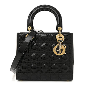 Patent Cannage Medium Lady Dior Black