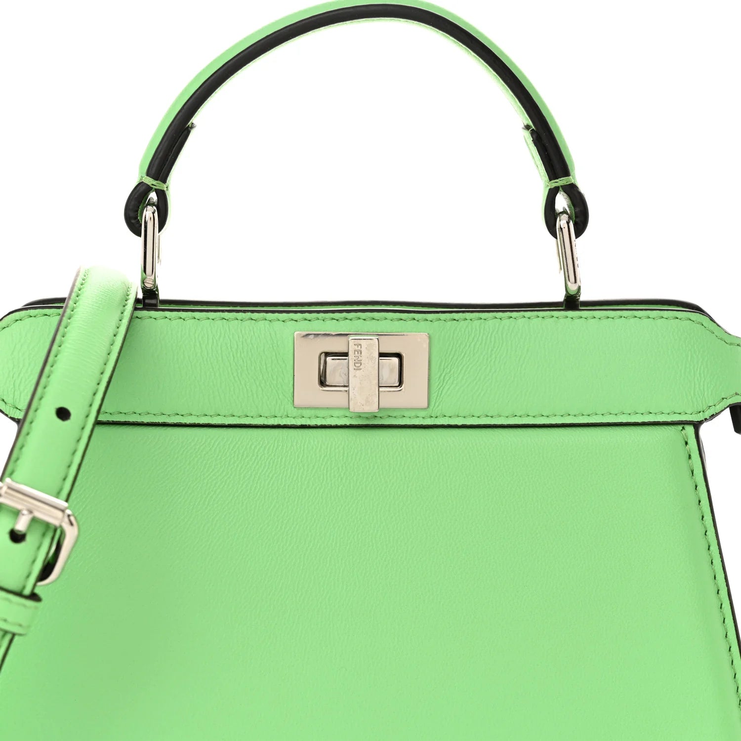 Shiny Nappa Petite Peekaboo I SEE U Satchel Edamame