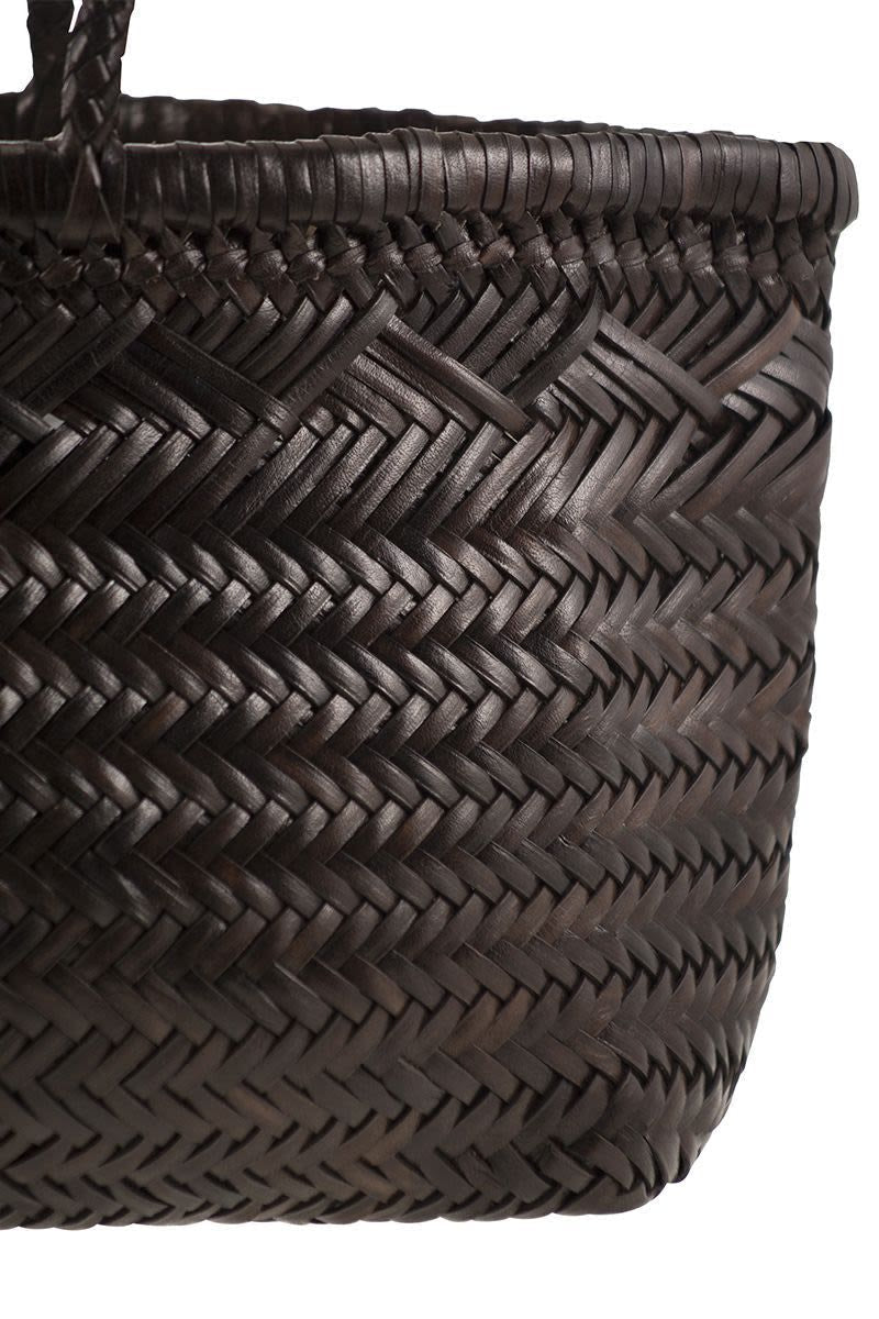 TRIPLE JUMP BIG - WOVEN LEATHER BAG