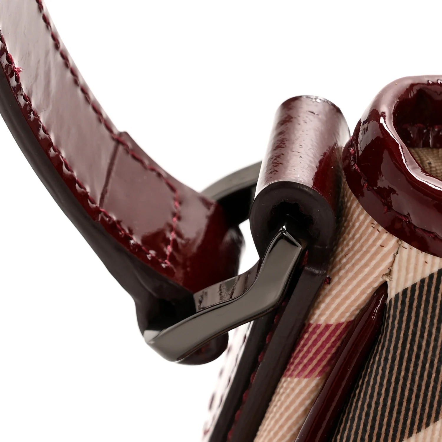 Patent Nova Check Newbury Dark Red