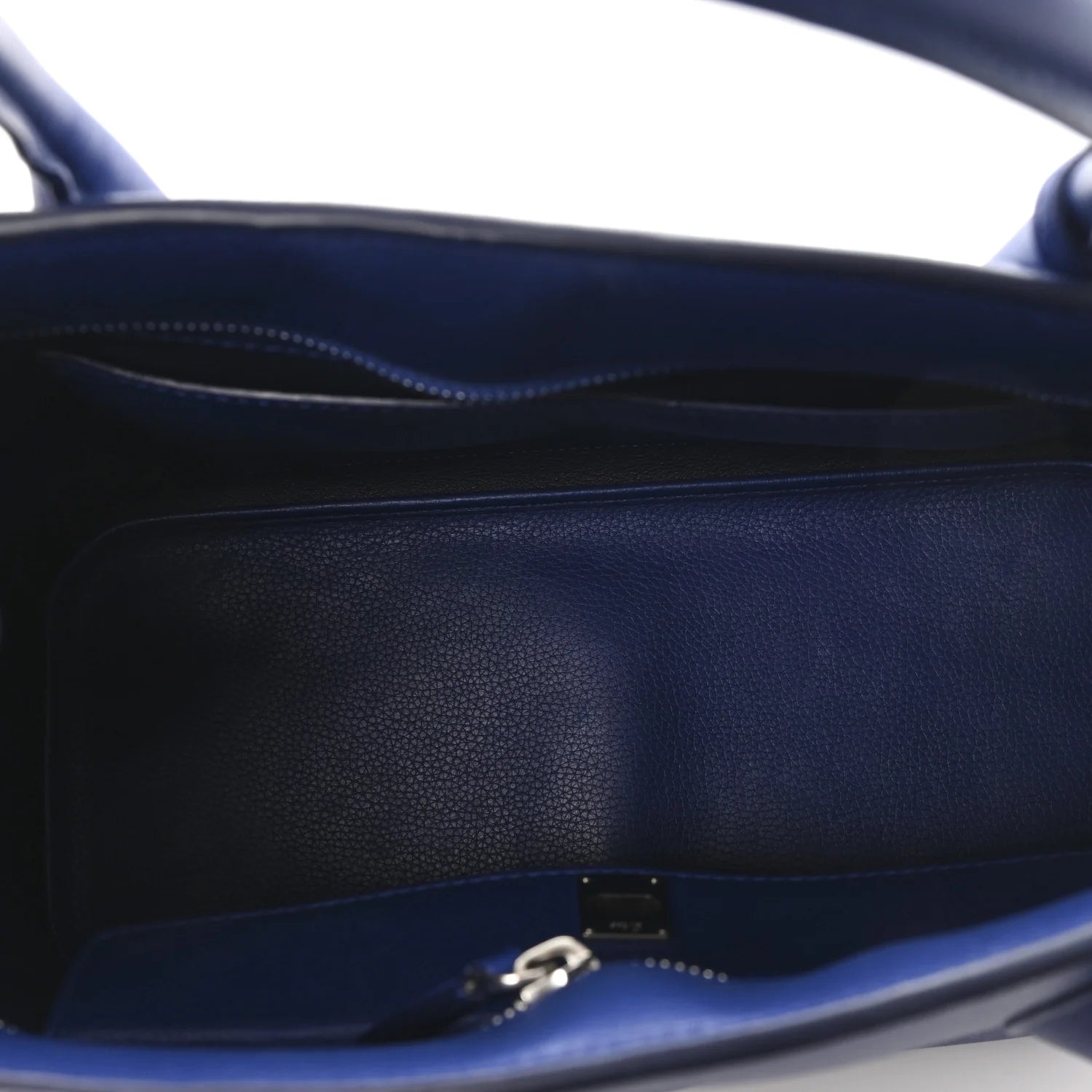 Grained Calfskin Bar Tote Blue