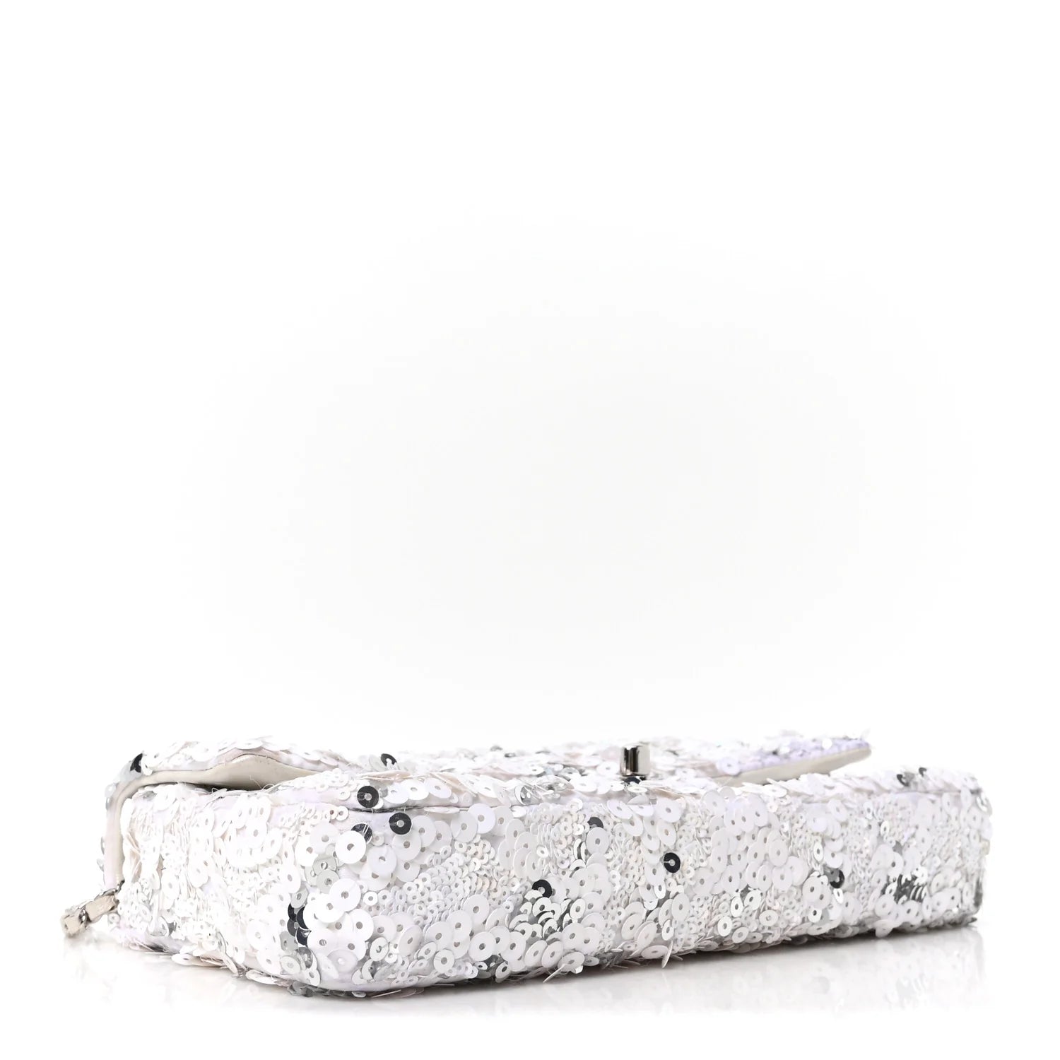 Sequin East West Flap White Silver