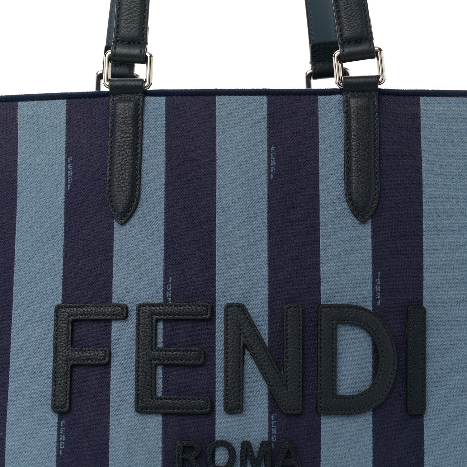 Pequin Vitello Logo Shopper Tote Blue