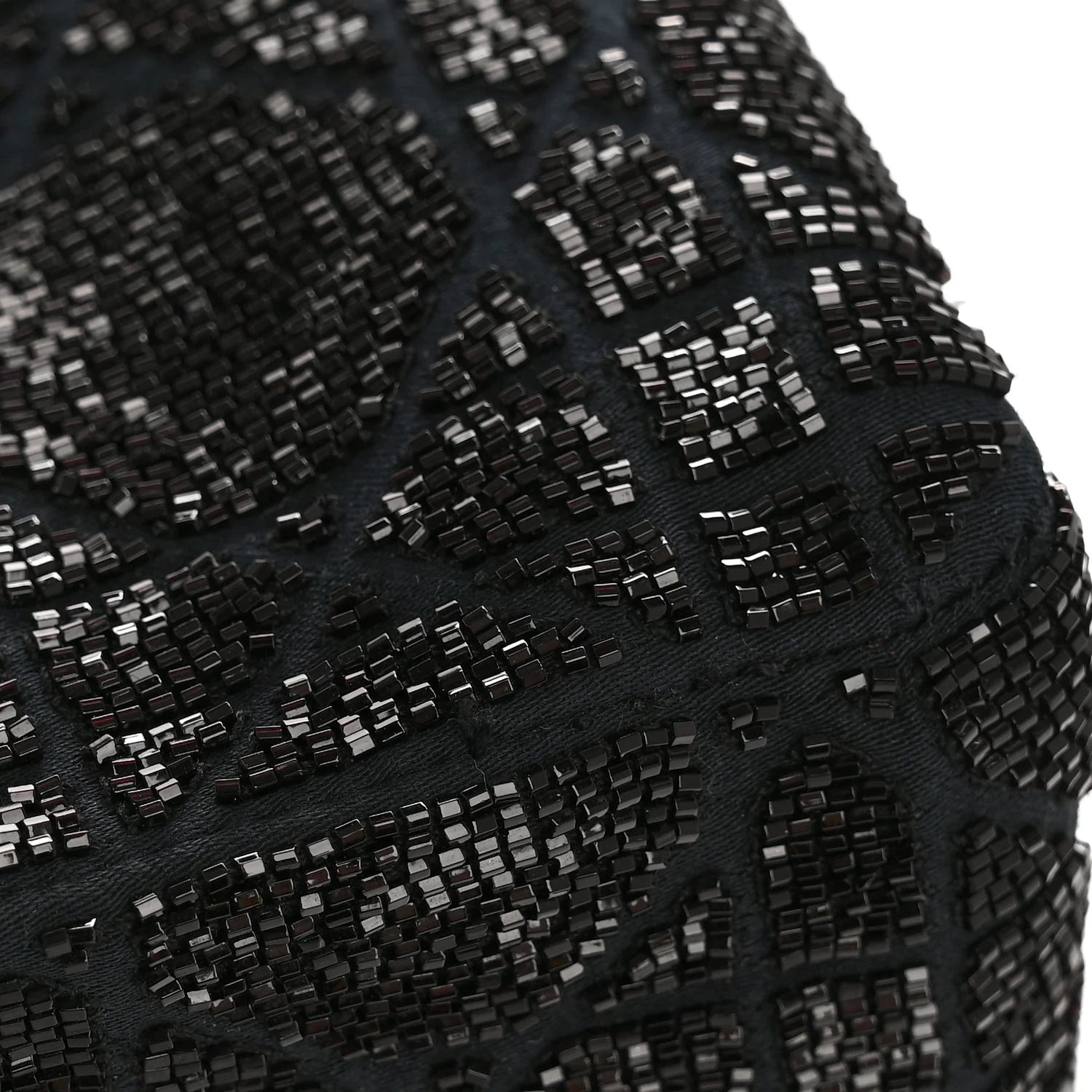 Lambskin Cannage Beaded Embroidery Mini Lady Dior Black