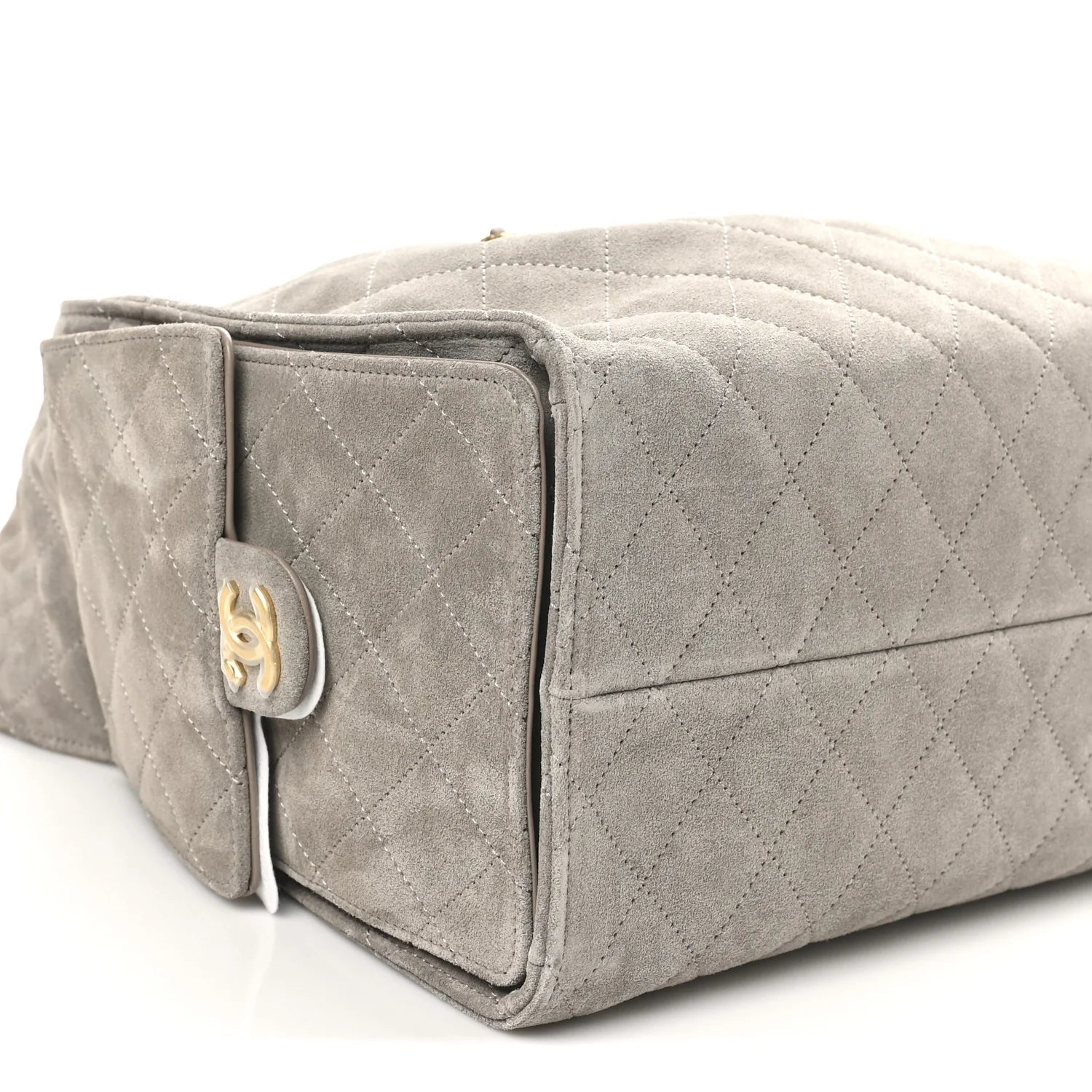 Suede Quilted Medium  25 Handbag Grey