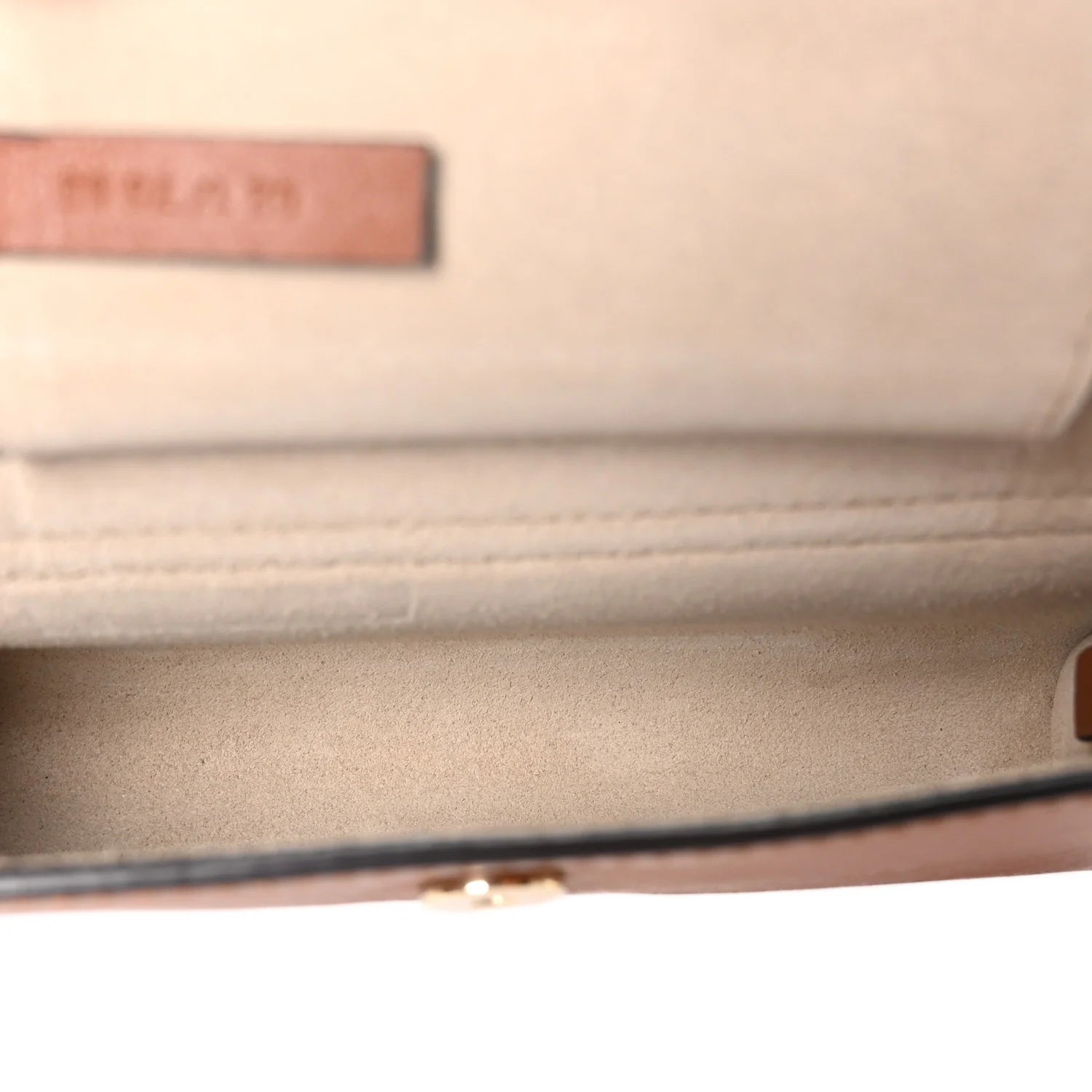 Suede Calfskin Faye Wallet on Strap Tan