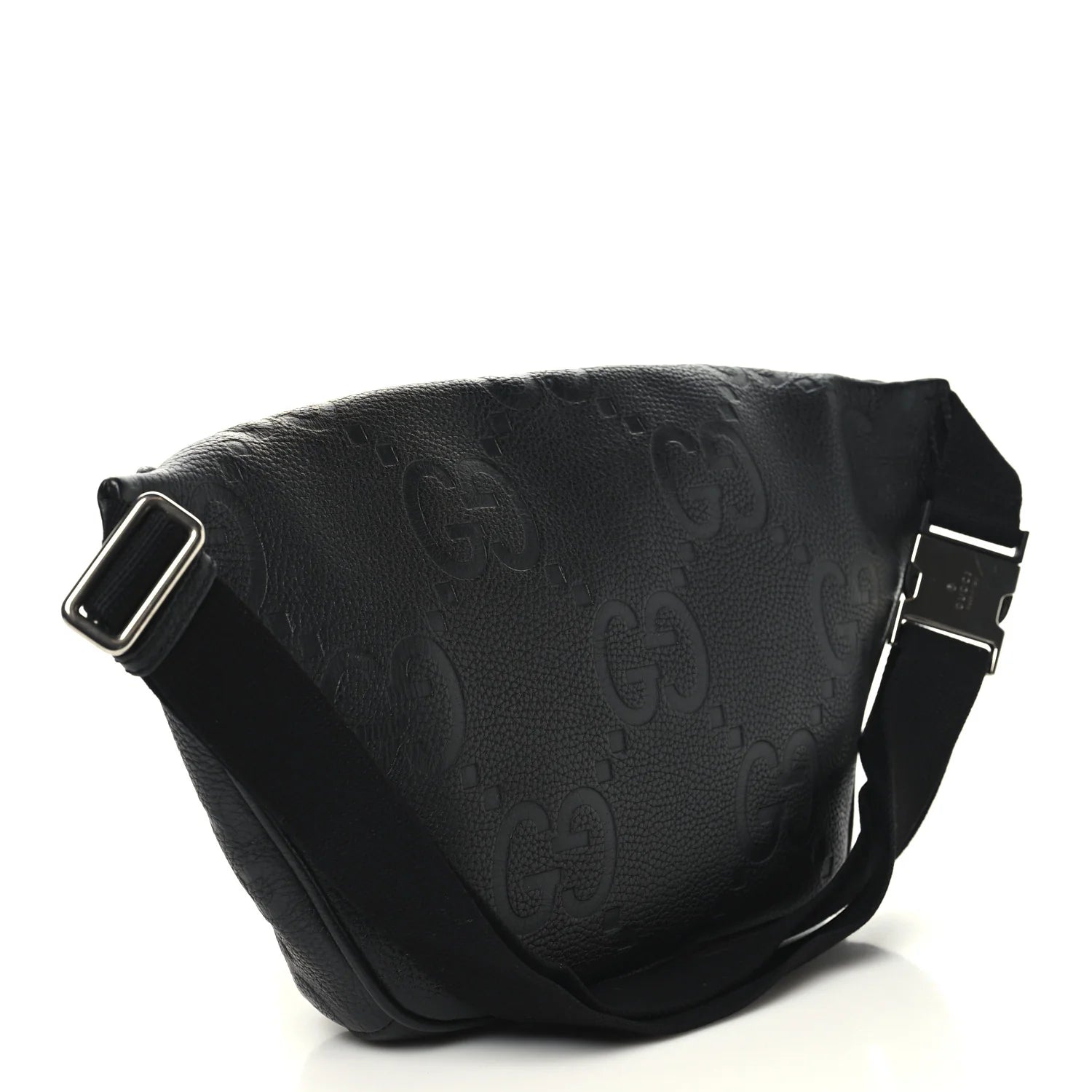 Piuma Calfskin Jumbo GG Embossed Pocket Belt Bag Black