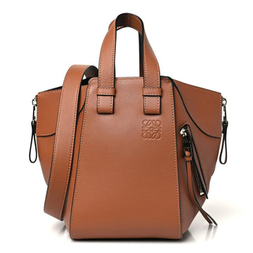 Soft Grained Calfskin Compact Hammock Shoulder Bag Toffee