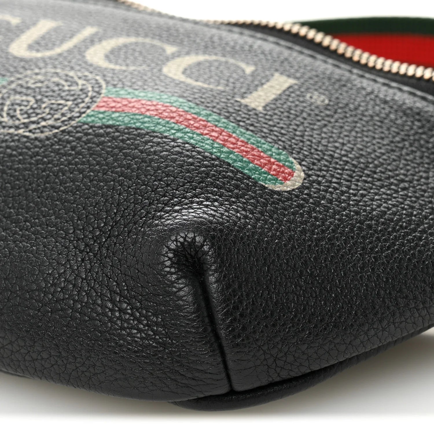 Grained Calfskin Small Logo Belt Bag Black