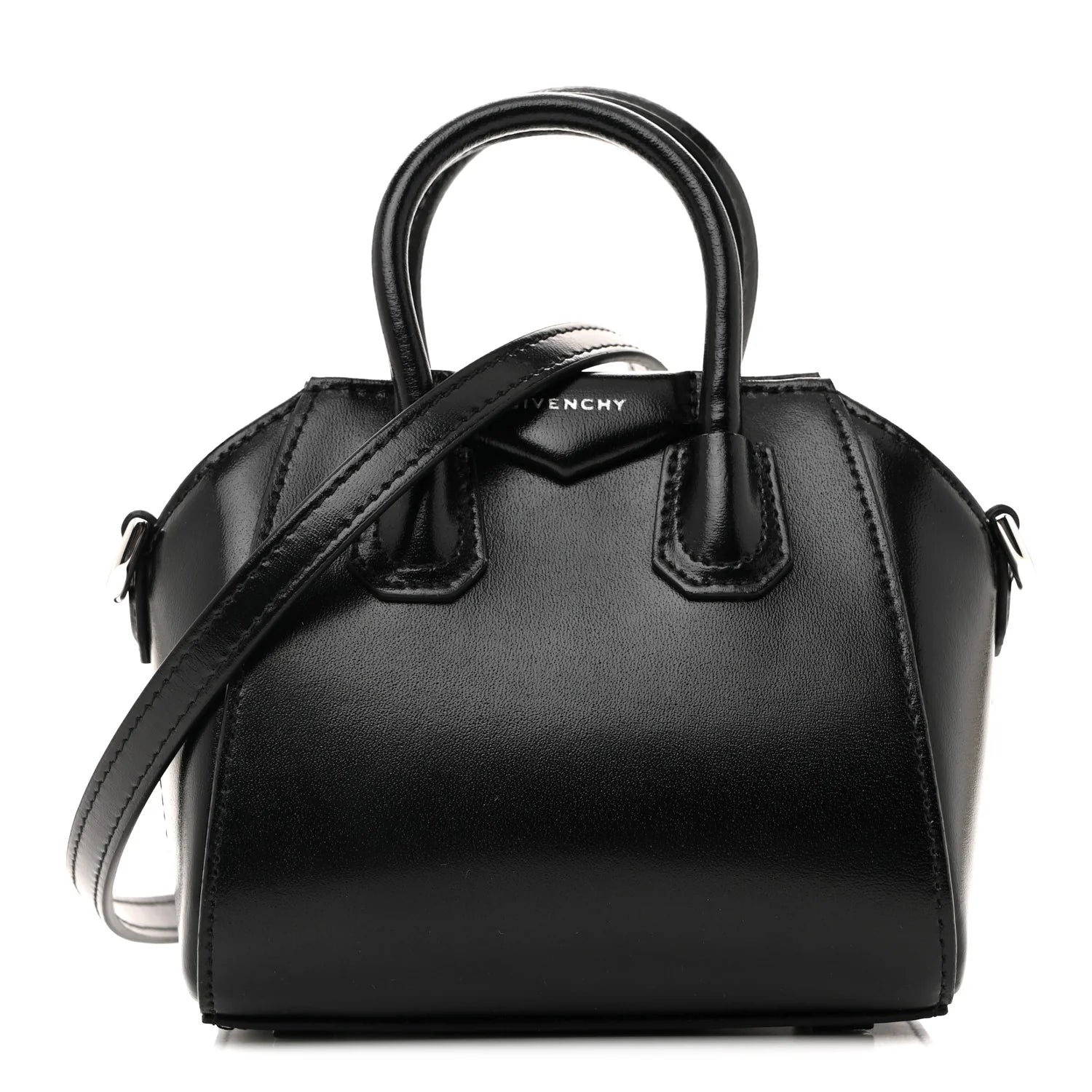 Shiny Lord Calfskin Micro Antigona Black