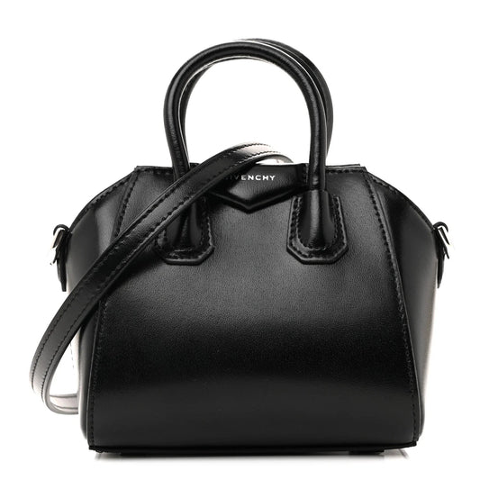 Shiny Lord Calfskin Micro Antigona Black