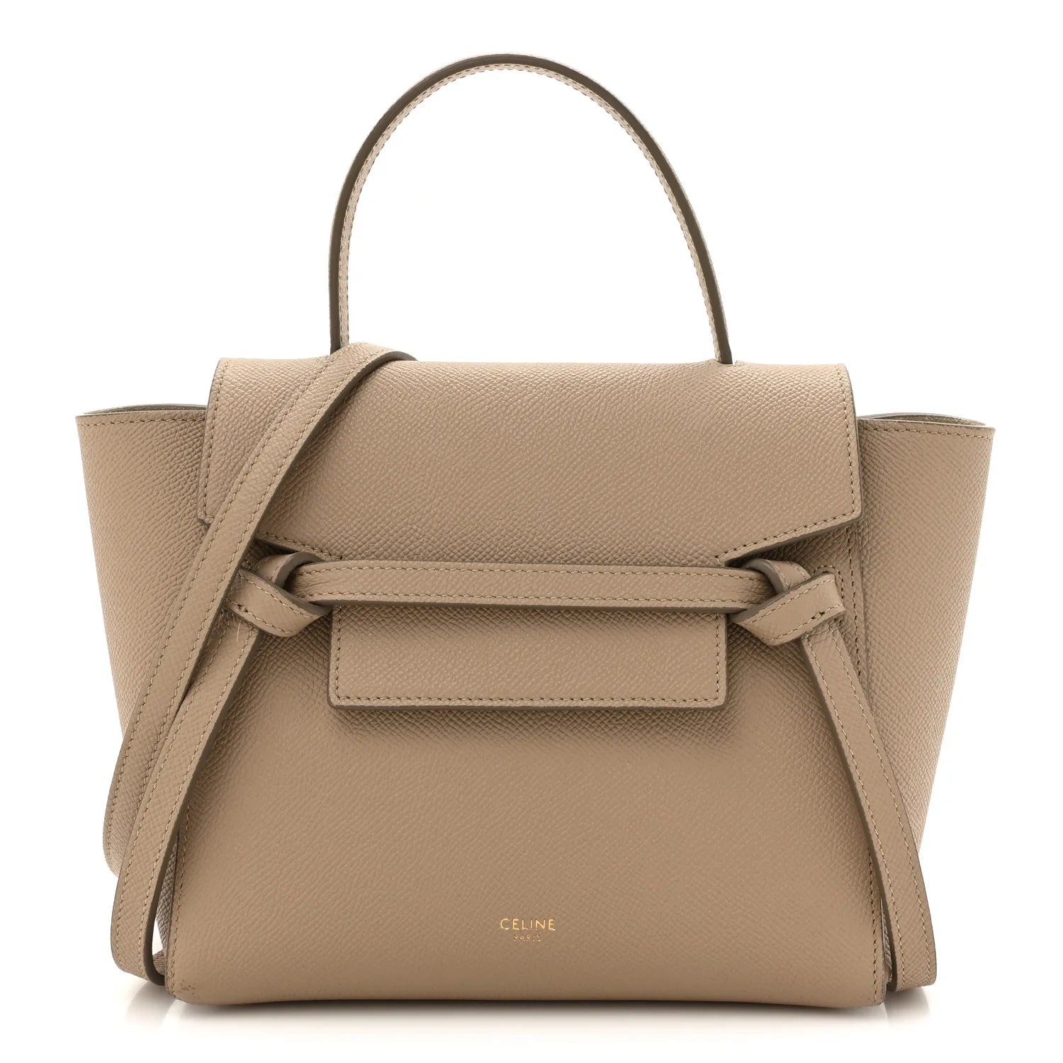 Grained Calfskin Nano Belt Bag Light Taupe