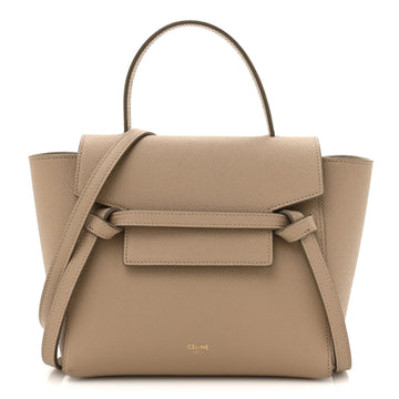 Grained Calfskin Nano Belt Bag Light Taupe