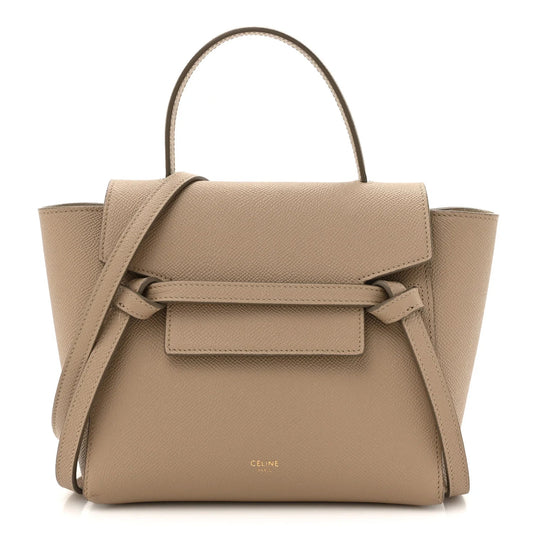 Grained Calfskin Nano Belt Bag Light Taupe