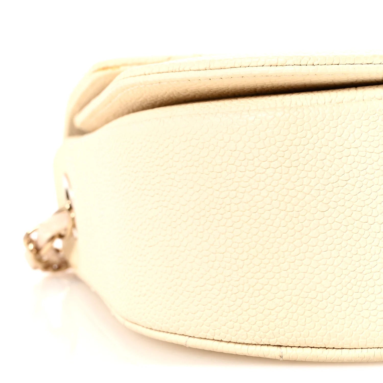 Grained Calfskin Quilted Medium Cuba Top Handle Flap Ivory