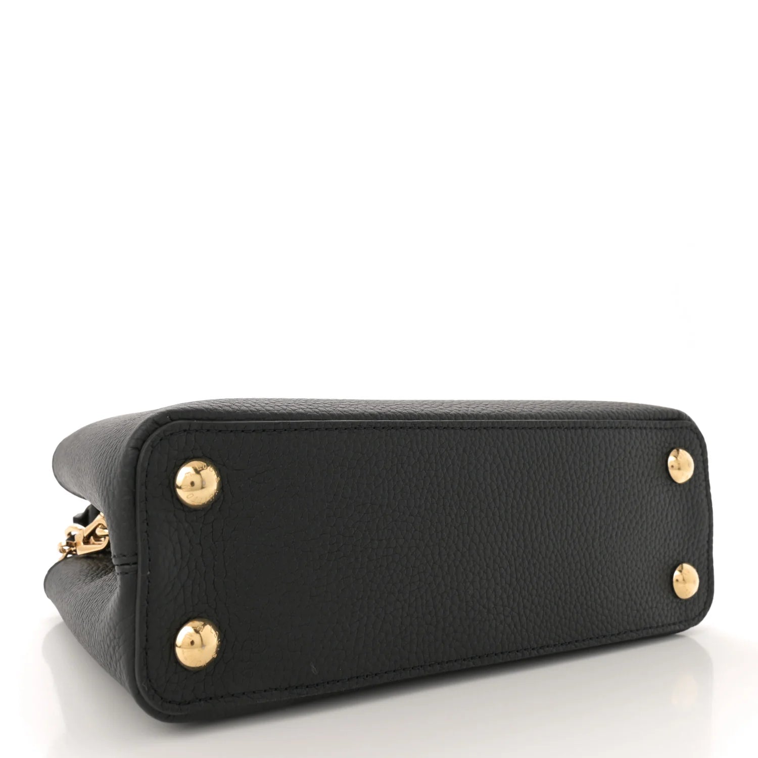 Taurillon Enamel Flower Padlock Chain Capucines BB Black