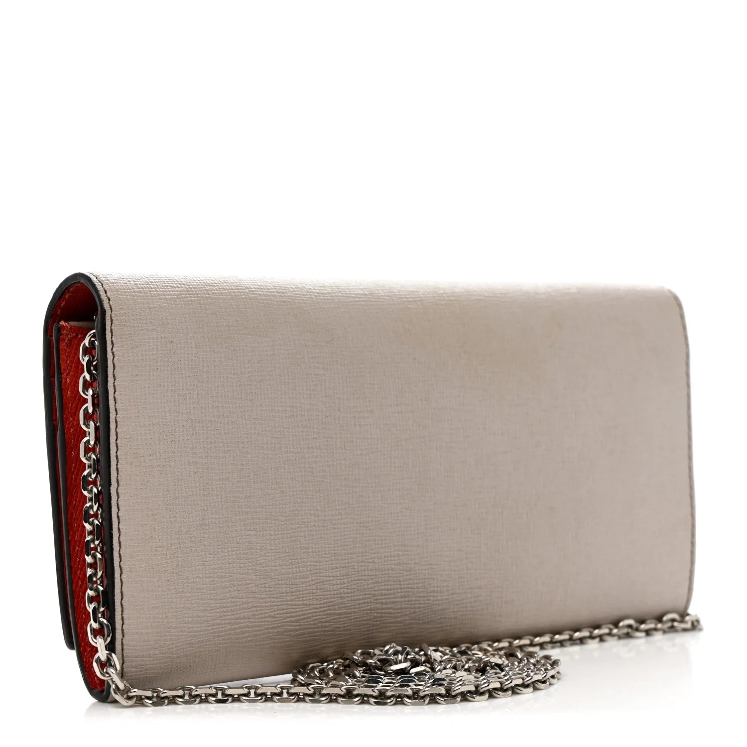Vitello Elite Monster Eyes Studded Continental Wallet on Chain Carbone White Multicolor